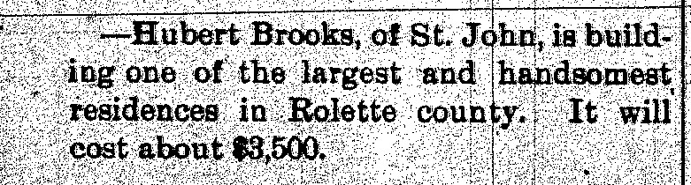 Turtle Mountain Star News Item on BROOKS House St. John 